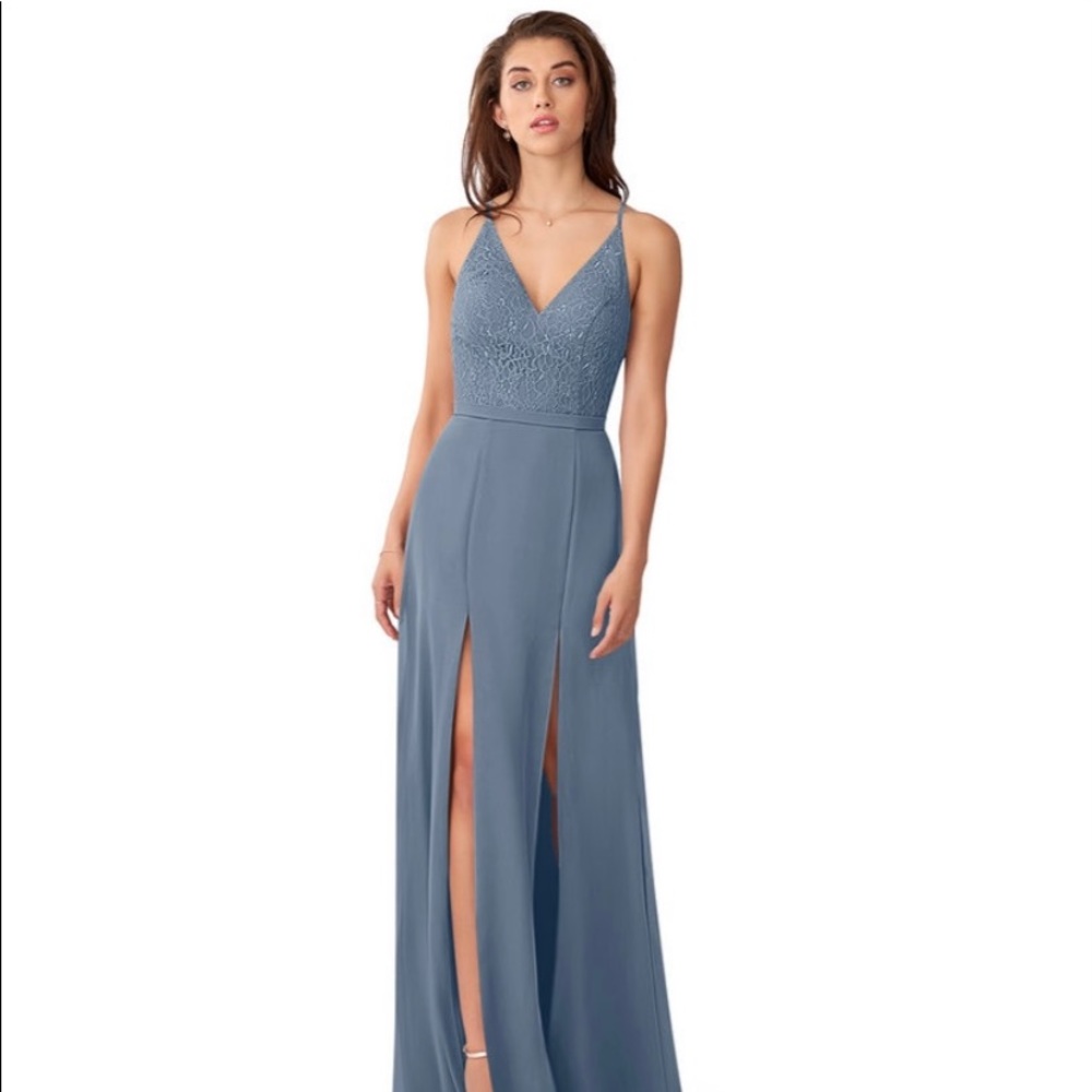 Azazie Midnight Lace Top Bridesmaid Dress